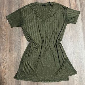Zara army green loose fitting dress